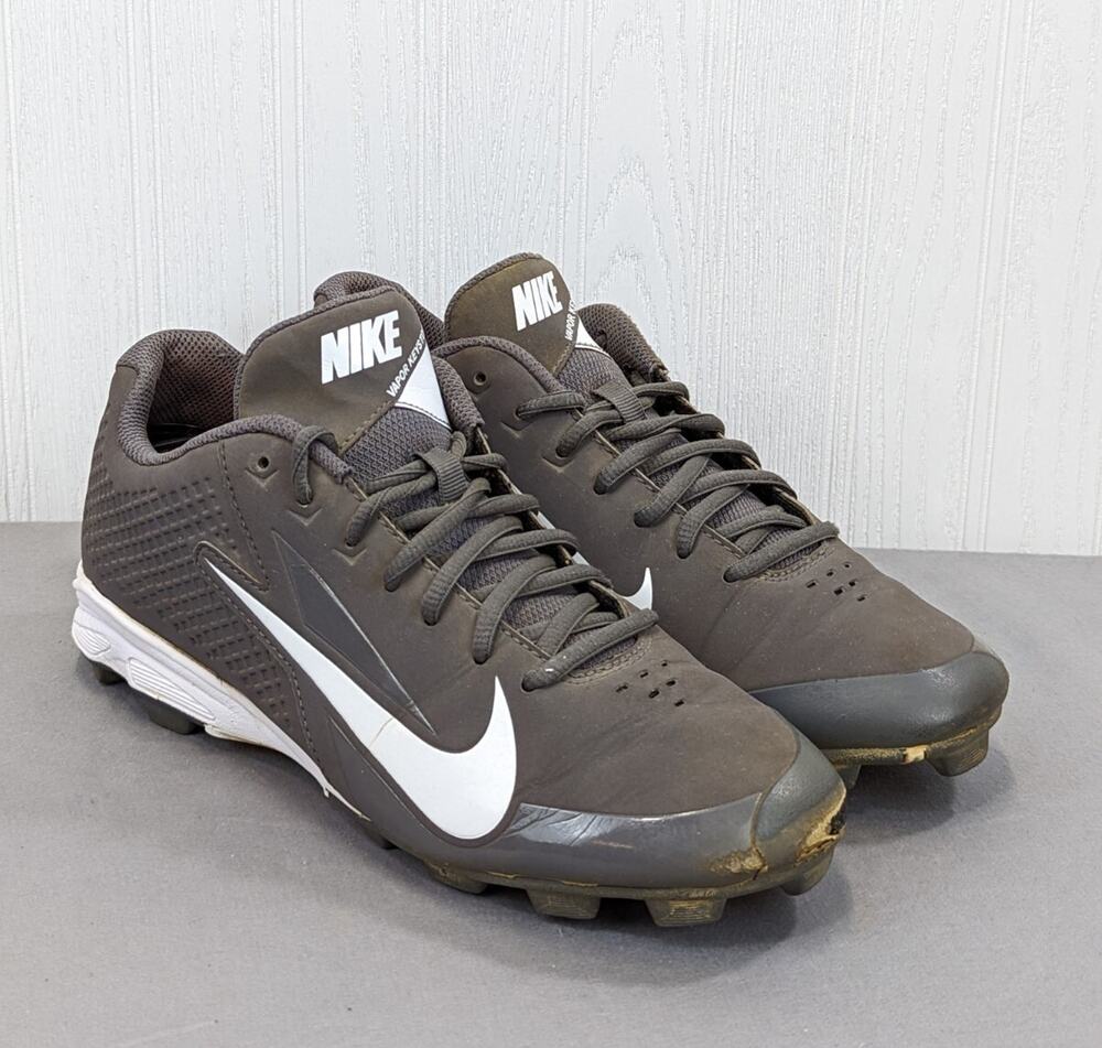 Nike Men's Vapor Keystone Low Baseball Cleats Gray & White Size 7.5